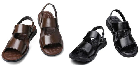 Men&#39;s Leather Sandals Adult Thick-soled Beach Shoes-BS01485-Veeddydropshipping