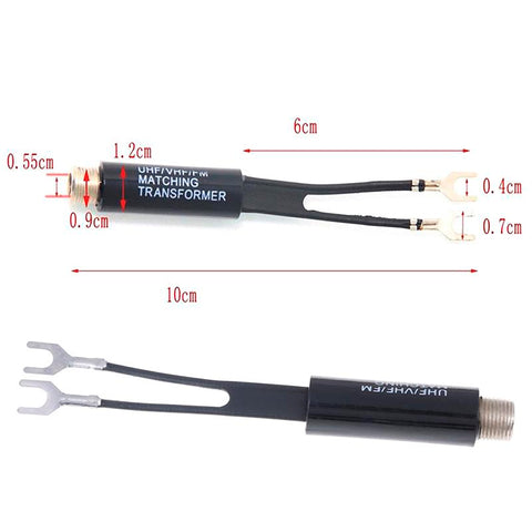 2Pcs UHF/VHF/FM/TV F cable 75-300 Ohm balun antenna matching transformer-CE01023-Veeddydropshipping