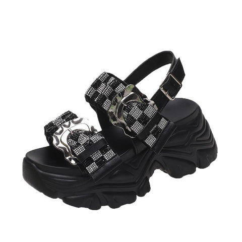 Summer Bling Platform Slippers Woman Thick Bottom Flip-BS00878-Veeddydropshipping