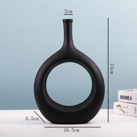 Ceramic Hollow Vase Nordic Flower Pot-HA01821-Veeddydropshipping
