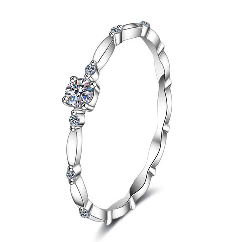 Ring for Women Jewely Sterling Sliver 18k White Gold Plated-Sterling Silver -JW00020-Veeddydropshipping