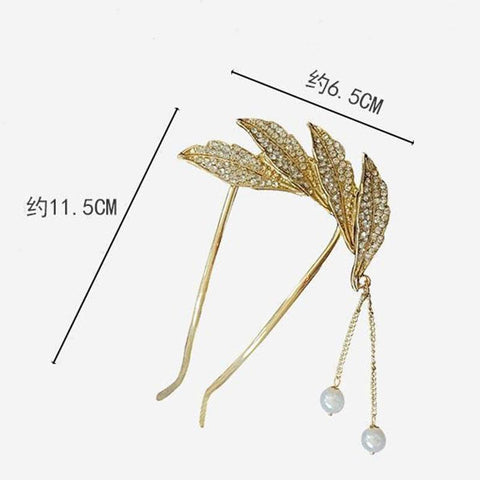 Elegant U Shape Rhinestone Hairpins Hair Sticks  -JW00549-Veeddydropshipping