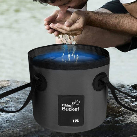 Foldable Bucket Outdoor Travel Water Storage Bag-HA01099-Veeddydropshipping