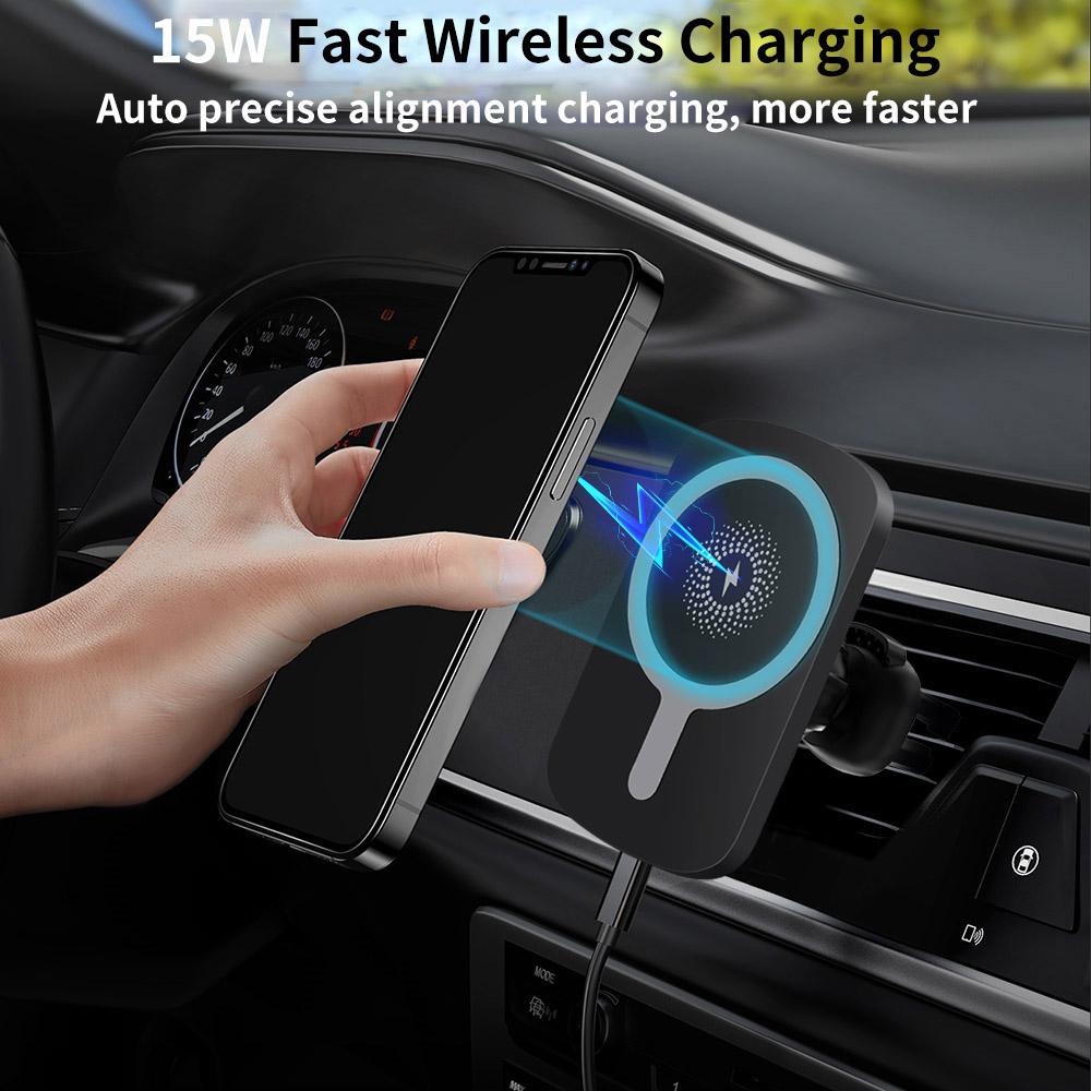15W Fast Wireless Car Charger Mount Stand Automatic Air Vent-Veeddydropshipping