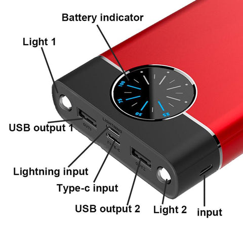 Power Bank Portable Fast Charger Digital Display With LED-Veeddydropshipping