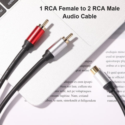 1 RCA  Splitter Cable Female to 2 Male RCA Jack Adapter Aux Y Type Cable Splitter-CE00960-Veeddydropshipping