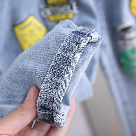 Boys Jeans Pant Spring and Autumn Boys Printed Jeans New  Loose Western Style-TB01305-Veeddydropshipping