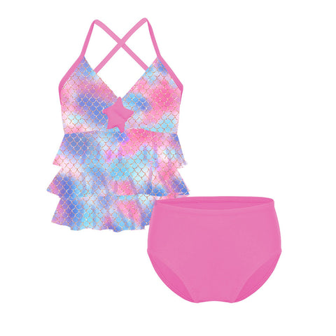 Kids Girls Mermaid Swimsuit Bathing Suit Bikini 2pc Set Swimwear Swimsuit Baby -OS00093-Veeddydropshipping