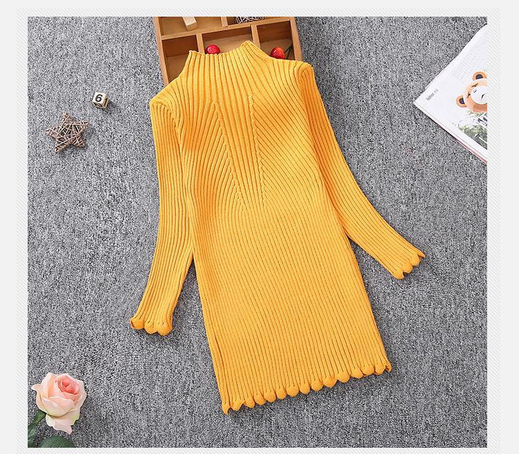 Teens Vestidos Kids Girls Long Sleeve Knit Dress-Veeddydropshipping