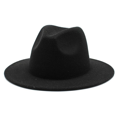 with big brim Panama for women men black red top-MF01045-Veeddydropshipping