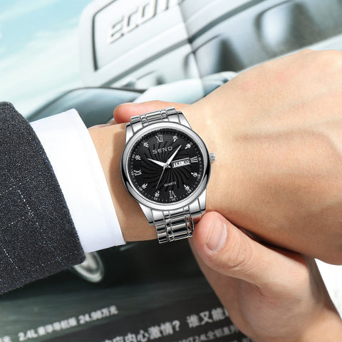 Business Waterproof Dual Calendar Quartz Watch-JW00767-Veeddydropshipping