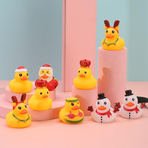 5-40PCS Baby Bath Toys Soft Rubber Duck Squeeze Sound-TB01533-Veeddydropshipping