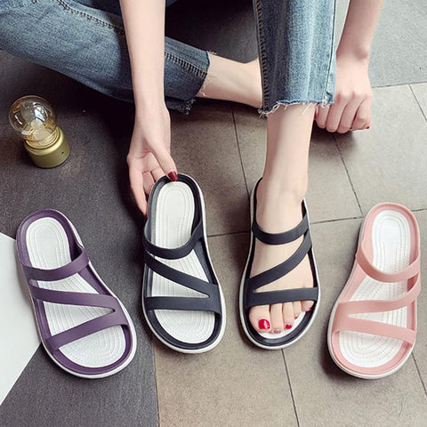 Flat Bottom Anti Slip Slippers Beach Skating Casual Shoes Women&#39;s-BS01139-Veeddydropshipping