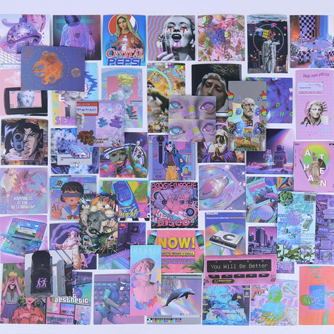 50PCS INS Vaporwave Cool Stickers Aesthetic Graffiti DIY Phone-TB01630-Veeddydropshipping