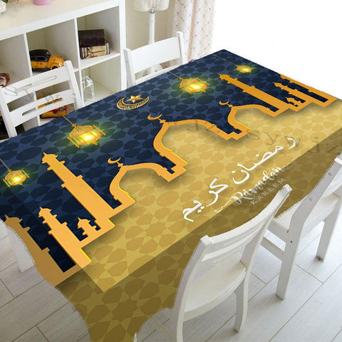Muslim Mosque Ramadan Tablecloth Kitchen Rectangle Tablecloth-HA00410-Veeddydropshipping