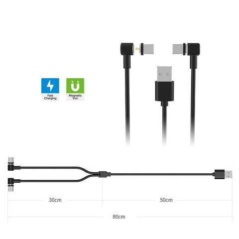 2 In 1 Type-C Data Cable 80cm Charging Usb Interface For Switch Ps5 Psvr2 Plug Power-CE00180-Veeddydropshipping