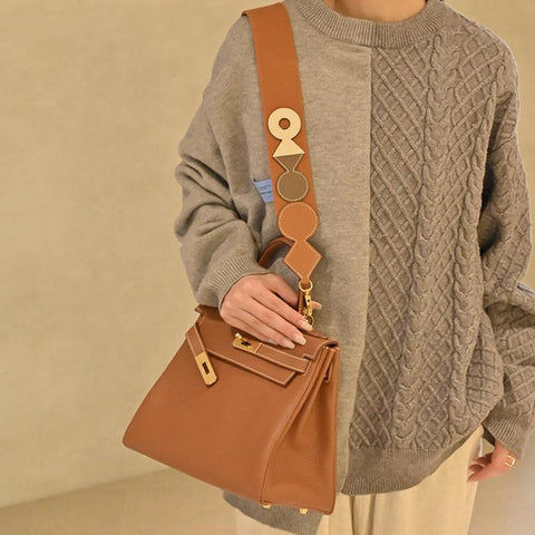 Bag Accessories Shoulder Strap Cowhide Color Blocking-BS00712-Veeddydropshipping