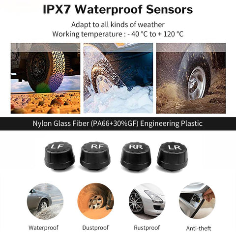 Smart Car TPMS Tire Pressure Monitoring System Solar Power Digital-AM00150-Veeddydropshipping