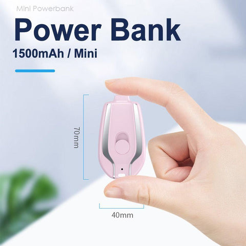 Hot Sale 1500mAh Portable Mini Type-C Power Bank Keychain Emergency Charger-PA00472-Veeddydropshipping