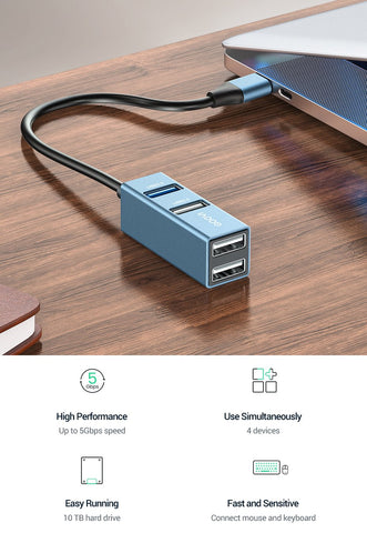 USB 3.0 HUB Splitter USB-C Adapter Dock -CO00139-Veeddydropshipping