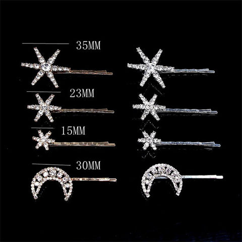 Hair Clip Moon Star Hair Pins Accessories Wedding Hair  -JW00505-Veeddydropshipping