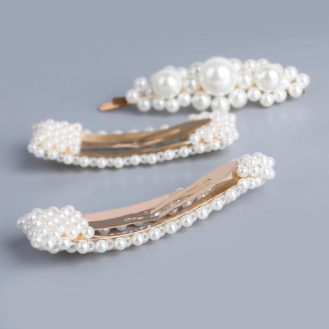 Fashion Pearl Hair Clip Snap Button Hair Pins for Women  -JW00504-Veeddydropshipping