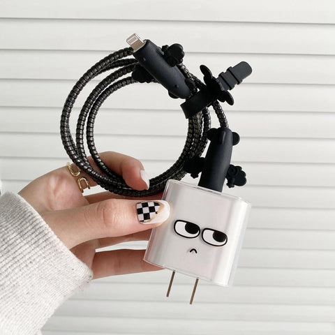 Cartoon USB Cable Protector Data Line bite fast charging case for iphone 18/20W Head winder head-PA00939-Veeddydropshipping