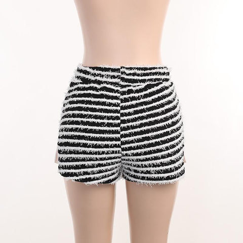 Hairy Side Split Shorts Women Mini Bottoms-WF00636-Veeddydropshipping