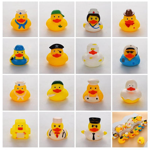 5-40PCS Baby Bath Toys Soft Rubber Duck Squeeze Sound-TB01533-Veeddydropshipping