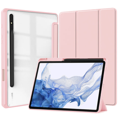 Case Transparent Back Tablet Cover With Pencil Holder-CO00458-Veeddydropshipping