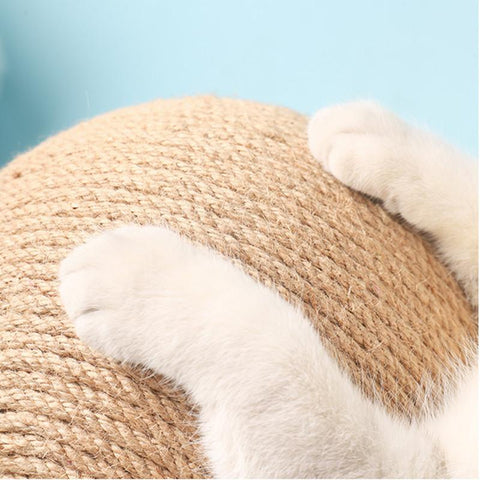 Wood Stand Sisal Rope Ball Cat Scratcher Toy-HA01432-Veeddydropshipping
