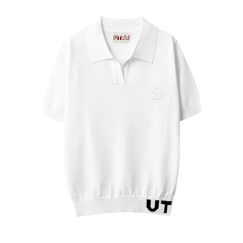 Golf Solid Color  Ice Silk Knitting Polo Shirt Casual British Style Slim Women -OS00729-Veeddydropshipping
