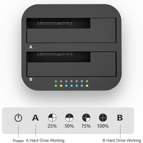 Dual-bay Hard Drive Docking Station-CO00958-Veeddydropshipping