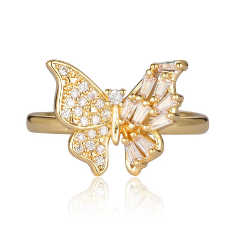 Copper Cubic Zirconia Butterfly Jewelry Wholesale Women Fashion Ring-JW01403-Veeddydropshipping
