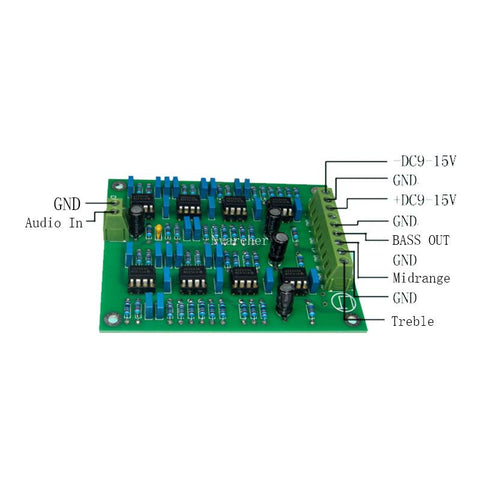 Bass Midrange Treble 3Way Crossover Audio Board  NE5532P Frequency Divider-CE00915-Veeddydropshipping