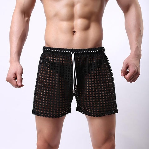 Gay Shorts Mesh Sheer See Through Brand Sleep Bottoms-MF01562-Veeddydropshipping