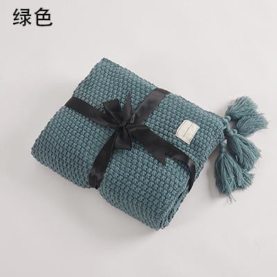 Thread Blanket with Tassel Throw Blanket-HA00444-Veeddydropshipping