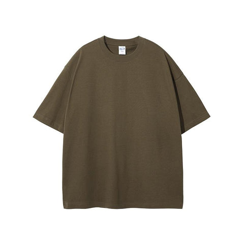 Pure Cotton Solid Color T-shirt Unisex T-shirt Vintage Street Wash T-shirt-Veeddydropshipping