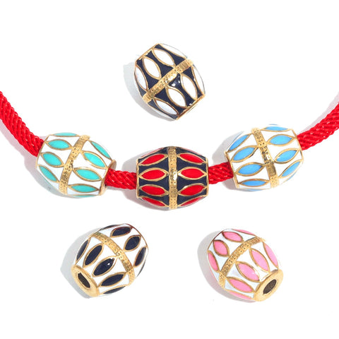 Steel Enamel Ball Shape Beads Spacer Oval Bead for DIY -JW01545-Veeddydropshipping