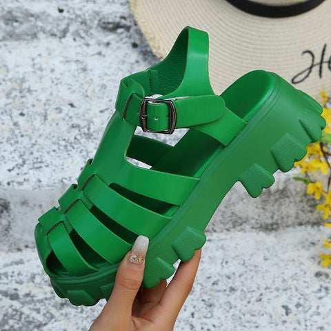 Heel Sandals Roman Shoes Summer Casual Beach Sandals-BS00869-Veeddydropshipping
