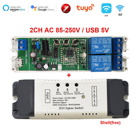 1CH 2CH 4CH 5V 12V 24V 220V ZigBee Relay Module Remote Control  433MHz -CE00583-Veeddydropshipping