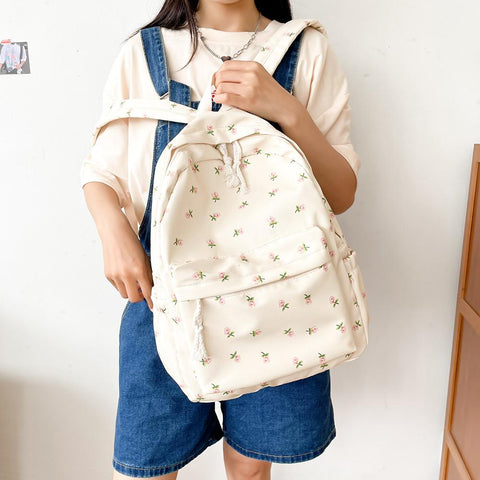 Backpack Women Travel Flower School Bag Preppy Bookbag-BS00023-Veeddydropshipping