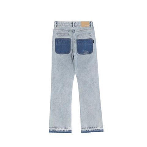 Straight Mid Rise Men Jean Wide Leg Solid Color Hip Hop-MF00621-Veeddydropshipping