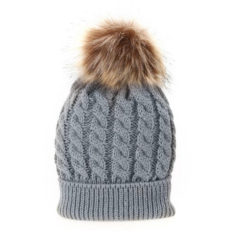 Hats For Baby and Mom Winter Warm Raccoon Fur Hats Daughter-TB00455-Veeddydropshipping