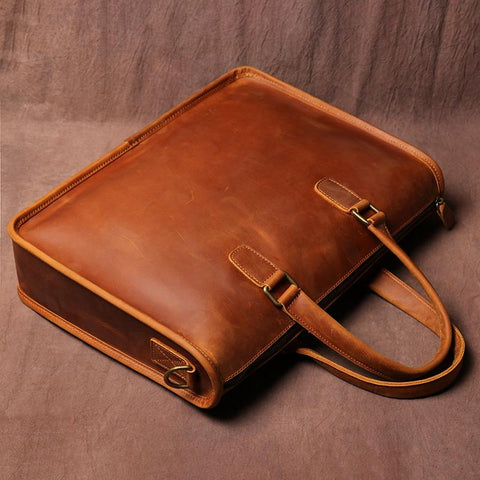 Men Briefcase for Laptop 14 Messenger Men&#39;s Leather Business-BS00449-Veeddydropshipping