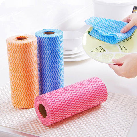 50 Sheet/roll Disposable Cleaning Towels Kitchen Dish Cloths Dish Rags Non Woven -OS00176-Veeddydropshipping