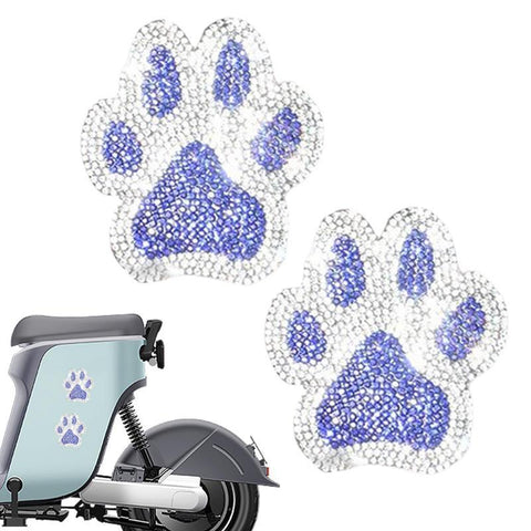 Crystal Dog Paw Print Car Stickers Bling Rhinestone Paw Decals Car Window-AM00076-Veeddydropshipping