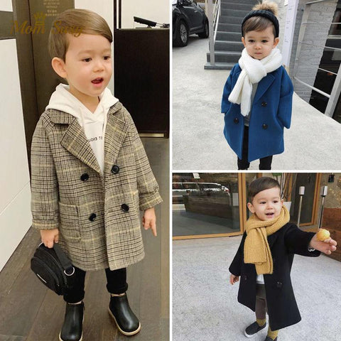 Baby Boy Woolen Jacket Warm Infant Toddle-Veeddydropshipping