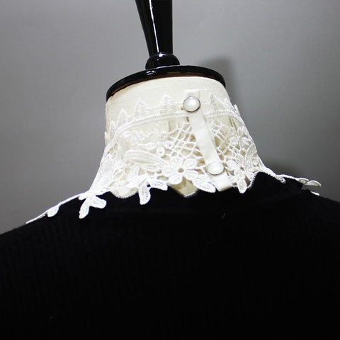 Lace Hollow Shirt Fake Collar Ladies-WF01226-Veeddydropshipping