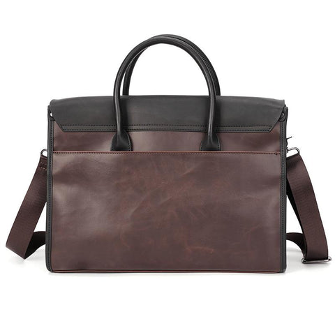 Leather Big Handbag Large Capacity Travel A4 Bag Male-BS00461-Veeddydropshipping